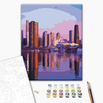 Картина по номерам Города - Мегаполіс на світанку