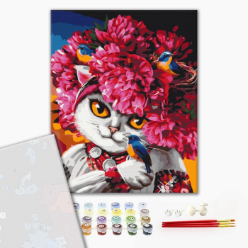 Картина по номерам Преміум картини - Квітуча киця ©Маріанна Пащук