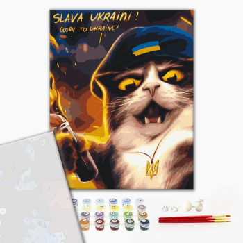 Картина по номерам Преміум картини - Котик повстанець ©Маріанна Пащук