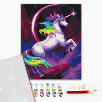 Картина по номерам Преміум картини - Казковий веселковий єдиноріг