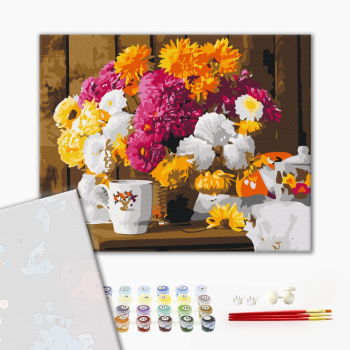 Картина по номерам Преміум картини - Осіннє чаювання