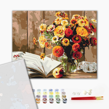 Картина по номерам Преміум картини - Книжковий натюрморт