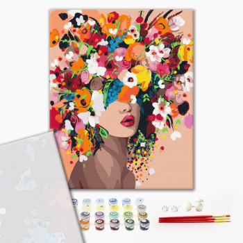 Картина по номерам Преміум картини - Квіткова німфа