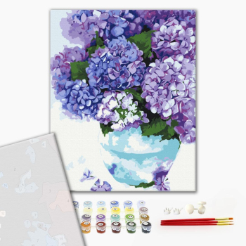 Картина по номерам Преміум картини - Гортензія в небесному горщику