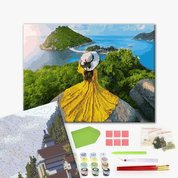 Комбінована алмазна мозаїка - Дівчина-сонце