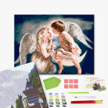 Комбінована алмазна мозаїка - Маленькі ангелочки