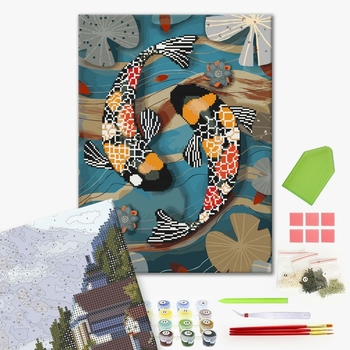 Комбінована алмазна мозаїка - Тропічні рибки