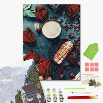 Комбінована алмазна мозаїка - Еклер зі смаком троянд