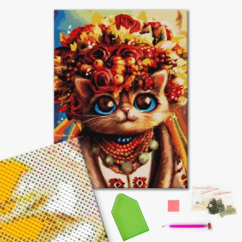 Алмазна мозаїка 40х50 - Осіння Киця ©Маріанна Пащук