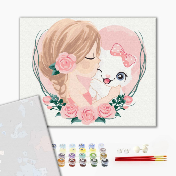 Картина по номерам Преміум картини - Кицькина любов
