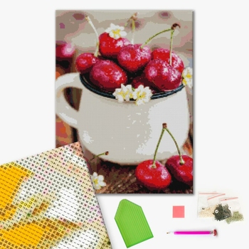 Алмазна мозаїка 40х50 - Стиглі черешні