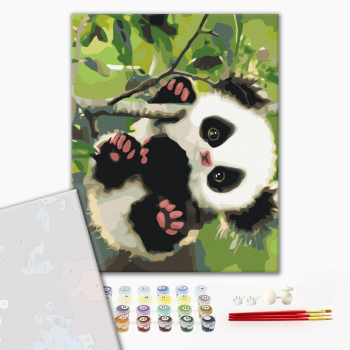 Картина по номерам Преміум картини - Грайлива панда