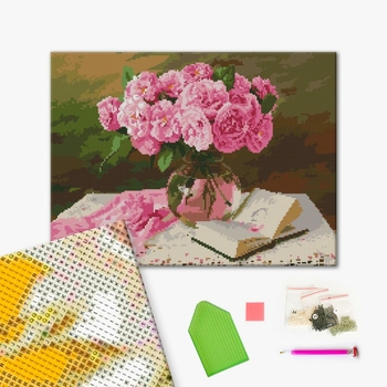 Алмазна мозаїка 40х50 - Садові троянди