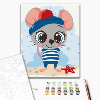 Картина по номерам Для дітей - Мишеня матрос