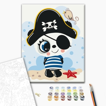 Картина по номерам Для дітей - Панда у піратському капелюсі