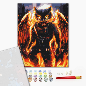 Картина по номерам Преміум картини - Котик Незламний Бахмут ©Маріанна Пащук