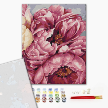 Картина по номерам Преміум картини - Цвітіння піонів