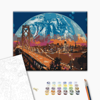 Картина по номерам Города - Місяць над Сан-Франциско