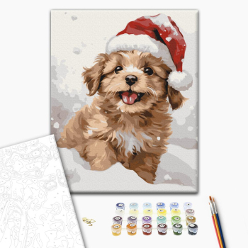 Заснеженный щенок