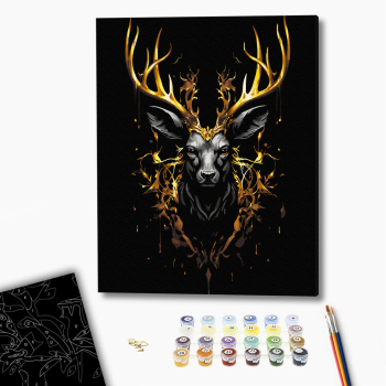 Картина по номерам На чорному полотні - Лісова корона