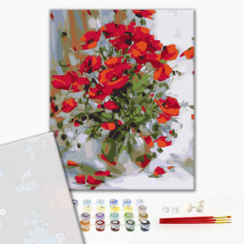 Картина по номерам Преміум картини - Масляні маки