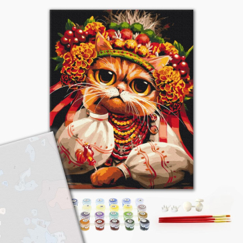 Картина по номерам Преміум картини - Киця Журбинка © Маріанна Пащук