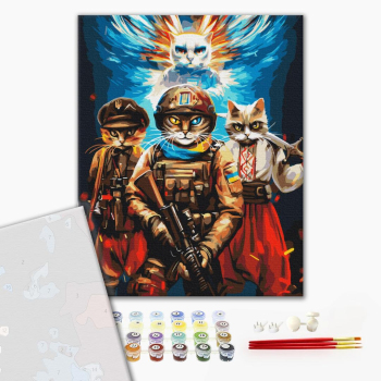 Картина по номерам Преміум картини - Коти Воїни © Маріанна Пащук