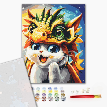 Картина по номерам Преміум картини - Котик Драконь © Маріанна Пащук