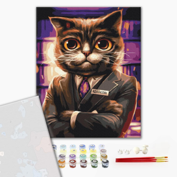 Картина по номерам Преміум картини - Котик адвокат ©Маріанна Пащук