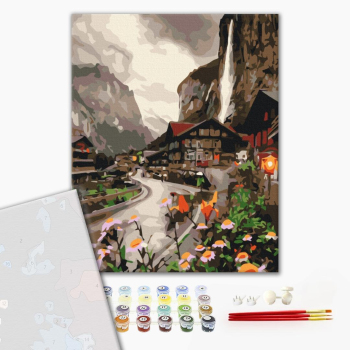 Картина по номерам Преміум картини - Містечко в Швейцарії