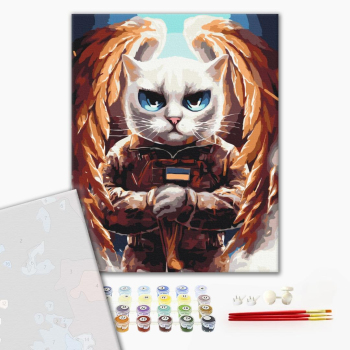 Картина по номерам Преміум картини - Котик Ангел© Маріанна Пащук