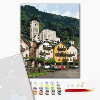 Картина по номерам Преміум картини - Гірське містечко