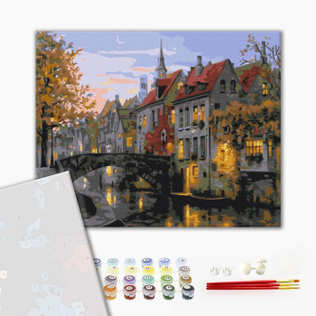 Картина по номерам Преміум картини - Сутінки в місті