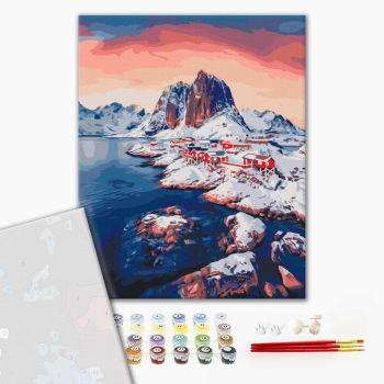 Картина по номерам Преміум картини - Світанок на Лофотенський островах