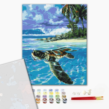Картина по номерам Преміум картини - Тропічна черепаха