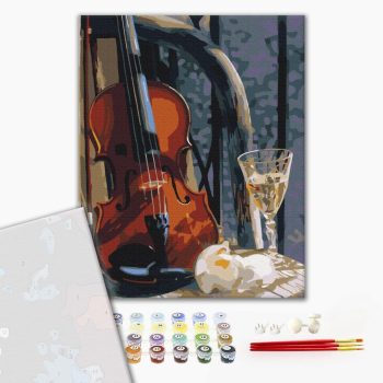 Картина по номерам Преміум картини - Скрипка з вином