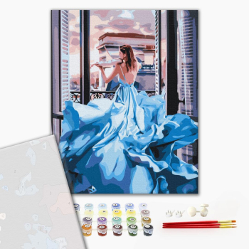 Картина по номерам Преміум картини - Дівчина в сукні