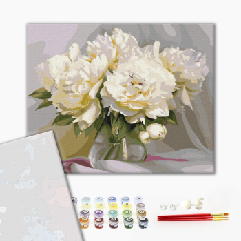 Картина по номерам Преміум картини - Вишукана ніжність піонів