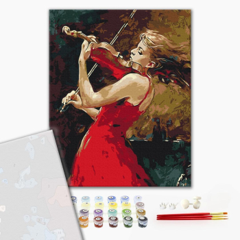 Картина по номерам Преміум картини - Дівчина зі скрипкою