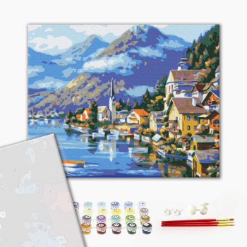 Картина по номерам Преміум картини - Селище у підніжжя гори