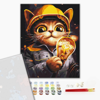 Картина по номерам Преміум картини - Котик Енергетик ©Маріанна Пащук