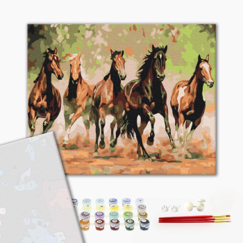 Картина по номерам Преміум картини - Табун коней