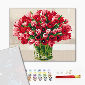 Картина по номерам Преміум картини - Букет тюльпанів для коханої