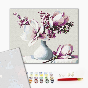Картина по номерам Преміум картини - Букет магнолій