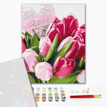 Картина по номерам Преміум картини - Тюльпани з любов'ю