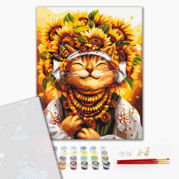 Картина по номерам Преміум картини - Киця Сонечко ©Маріанна Пащук