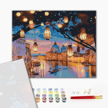 Картина по номерам Преміум картини - Нічні вогні Венеції