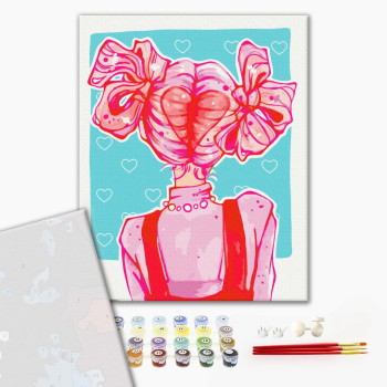 Картина по номерам Преміум картини - Рожевий образ @ nila_art_art