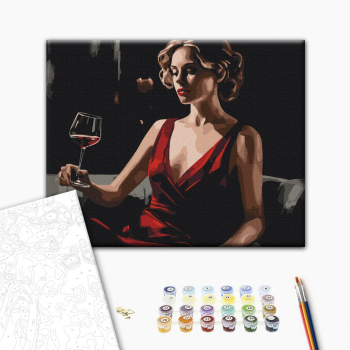 Картина по номерам Люди на картинах - Червоний акцент