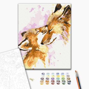 Картина по номерам Тварини, птахи та риби - Люблячі лисички